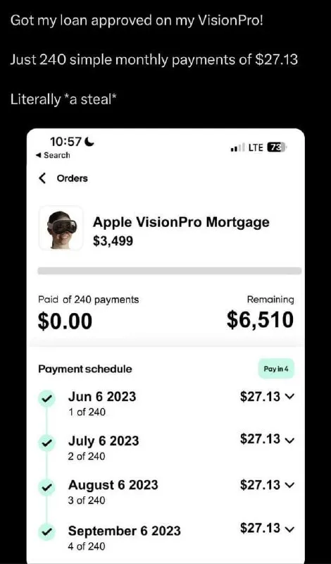 Vision Pro Mortgage Deal