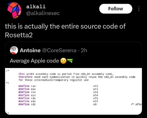 Entire Rosetta 2 Source Code