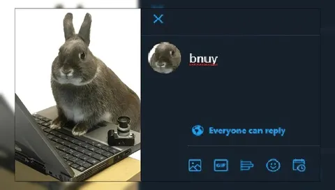 Кролик за ноутбуком