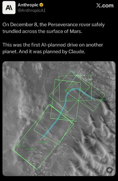 Claude Plans Mars Rover Drive