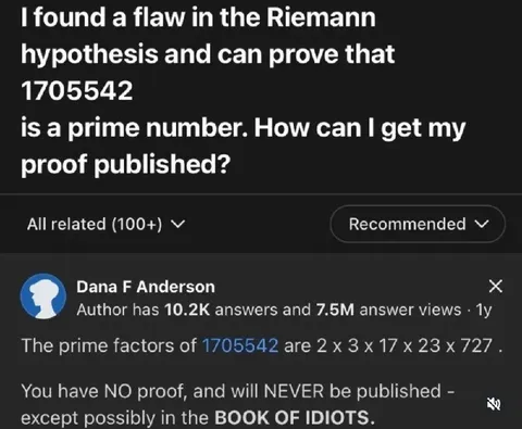 Riemann Hypothesis Prime Number Fail