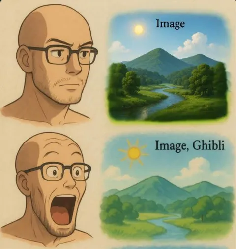 Image Versus Ghibli Image