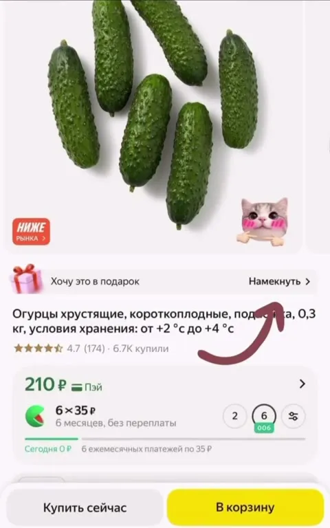 Вот бы кто-то подарил огурцы