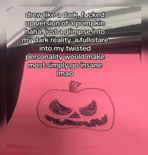 Dark Twisted Pumpkin Drawing