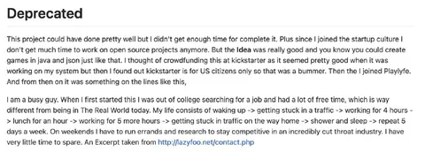 Deprecated Startup Project
