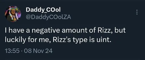 Negative Rizz as UInt