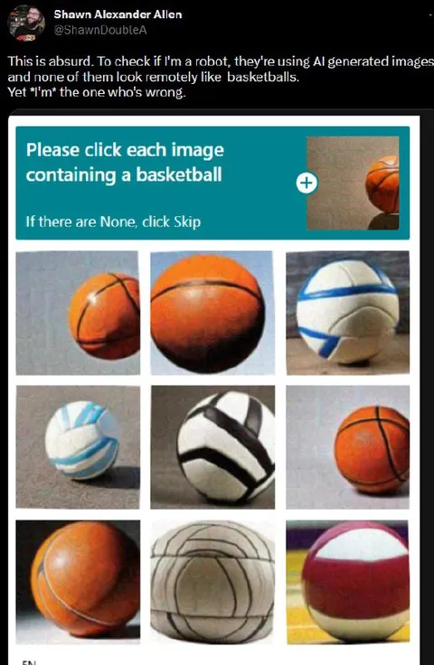 AI Basketball CAPTCHA Fails