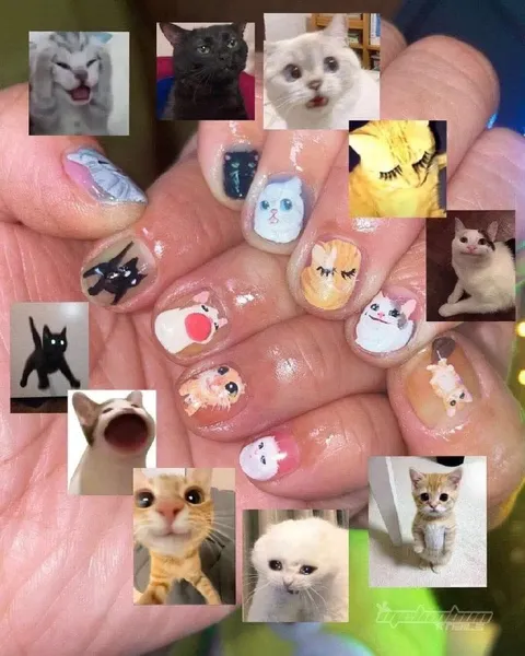 Маникюр с котиками