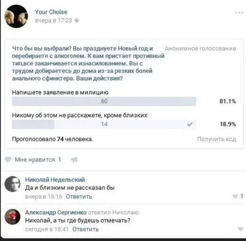 Новогодний опрос с неожиданным выбором