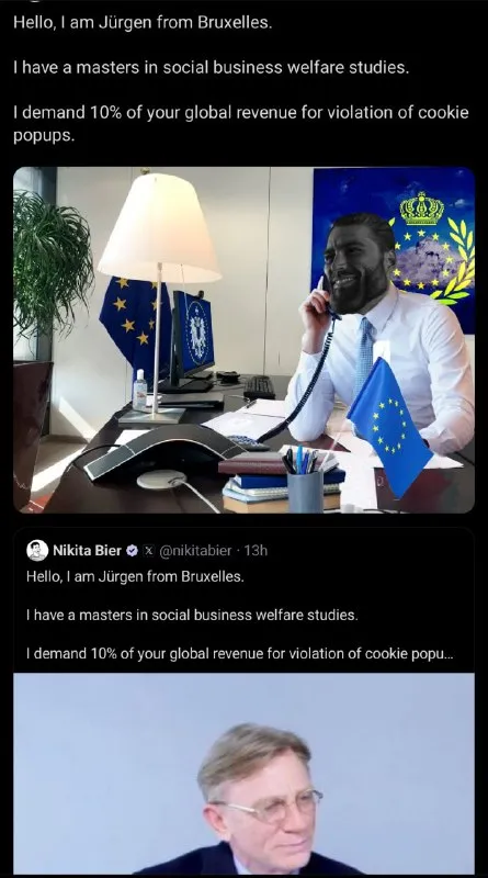 Jürgen from Bruxelles Demands Cookies