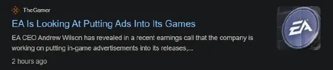 EA Putting Ads Into Games