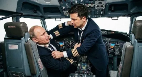 Зеленский вытаскивает Путина из кресла