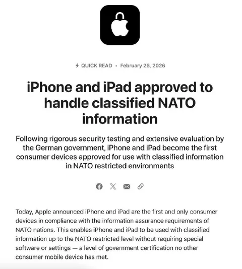 iPhone Handles Classified NATO Information