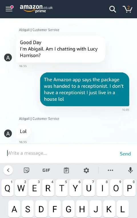Package Handed to Receptionist