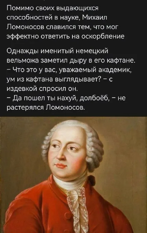 Ломоносов отвечает на оскорбление