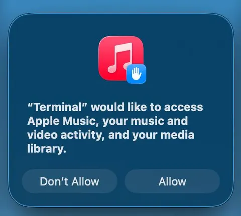 Terminal Wants Apple Music Access