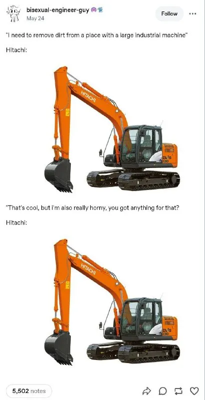 Horny Hitachi Excavator