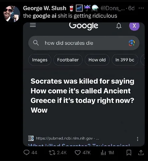Google AI Misunderstands Socrates