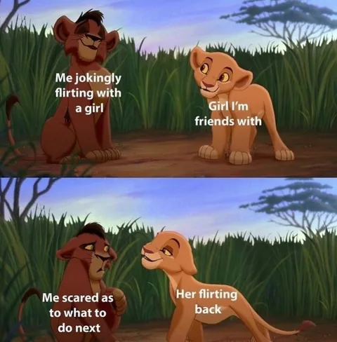 Simba Flirts Then Panics