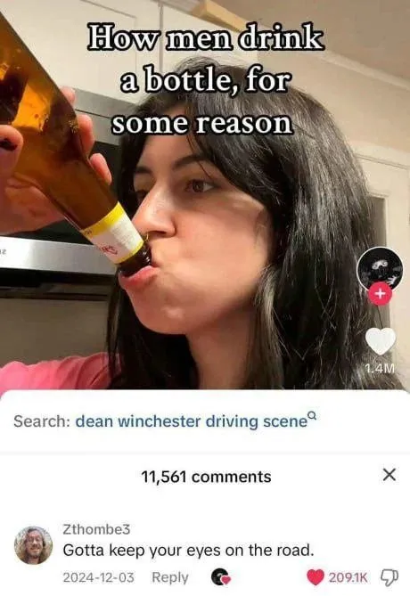 How Men Drink From Bottles