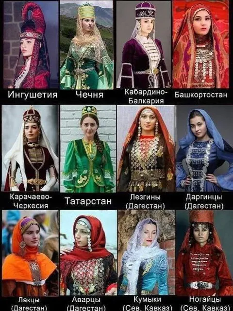 Национальные наряды мусульманок России