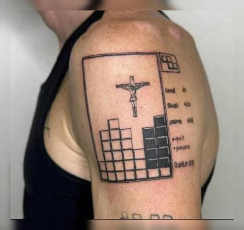 Video Game Tattoo on Shoulder