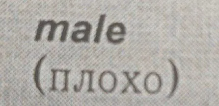 Male — плохо