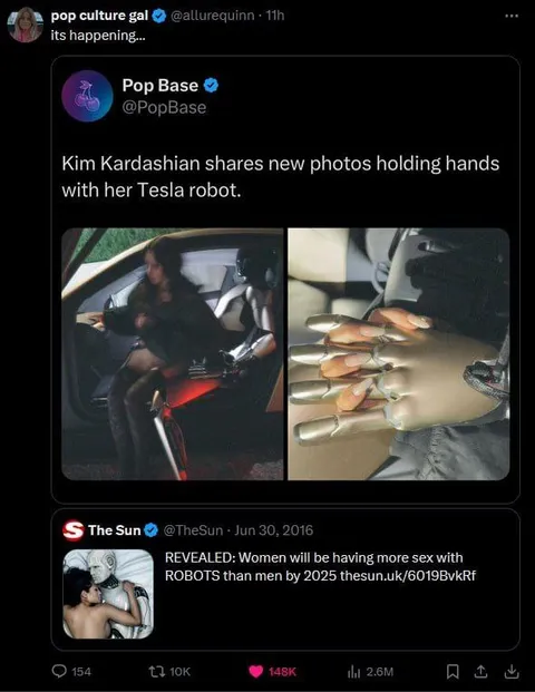 Kim Kardashian Tesla Robot Photos