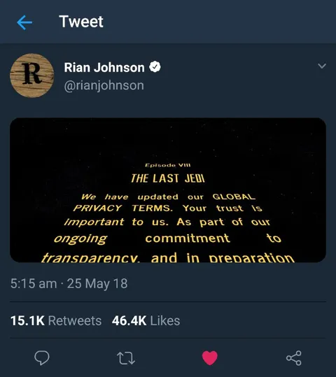 The Last Jedi Privacy Update