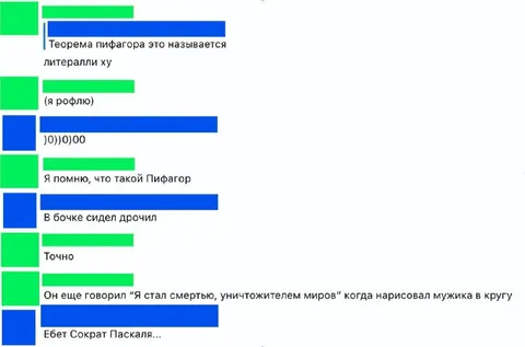 Пифагор и теорема в чате