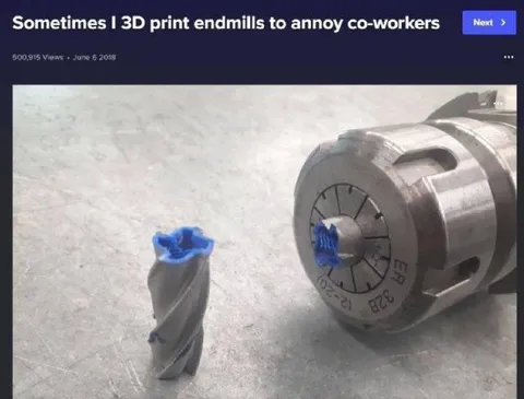 3D Printed Endmill Prank