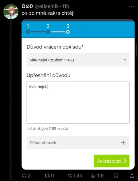 Vlak nejede, důvod je jasný