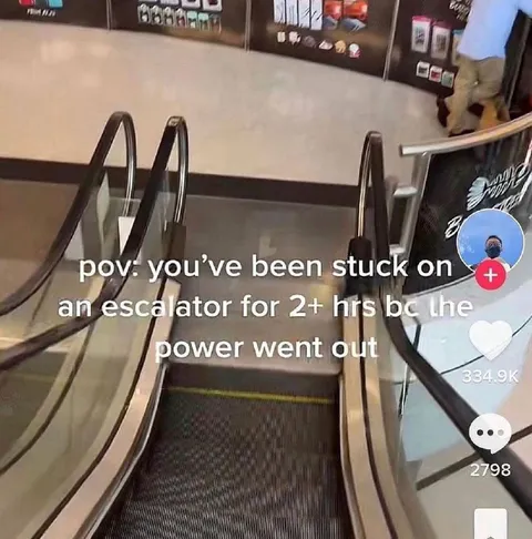 Stuck on Escalator During Blackout