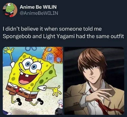 SpongeBob and Light Yagami Outfit