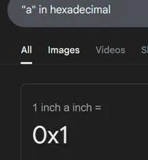 A in Hexadecimal Equals One