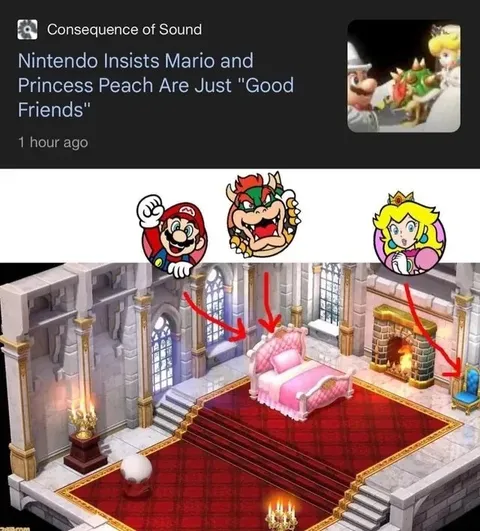 Mario and Peach Are Good Friends