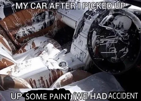 Car Covered in Paint
