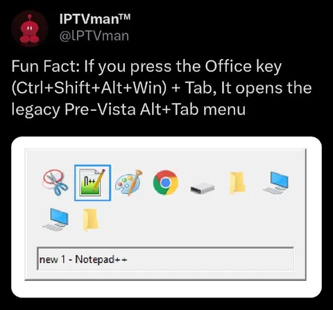Legacy Vista Alt-Tab Menu