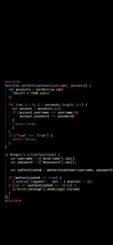 Obviously Broken Login Code