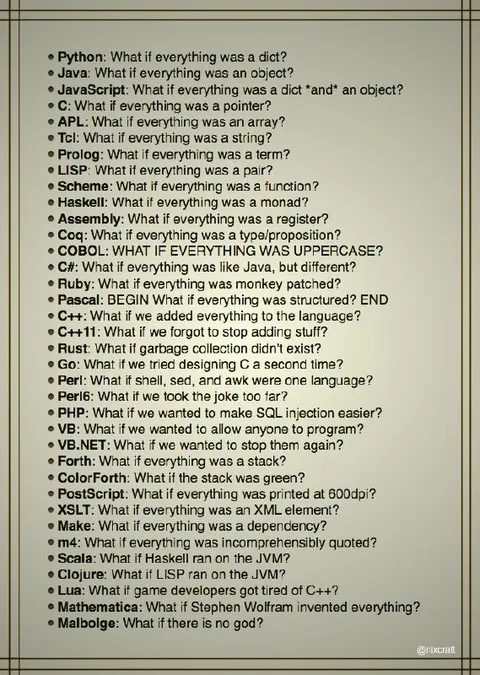 What If Everything Was a Dict?