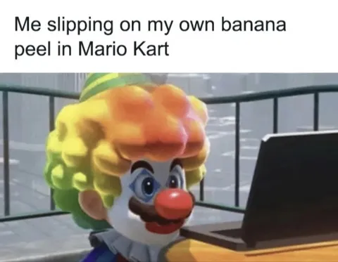 Mario Kart Banana Peel Fail