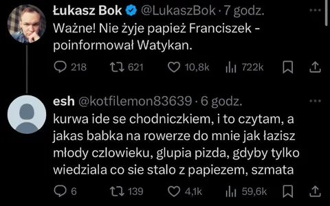 Babcia na rowerze i papież