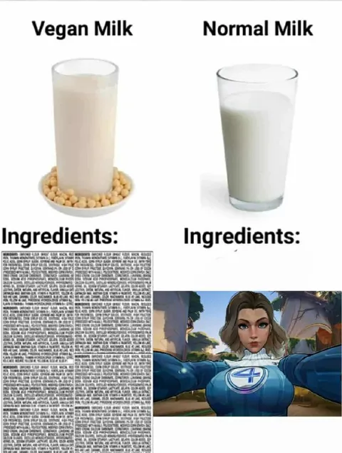 Vegan Milk Ingredients vs Normal Milk
