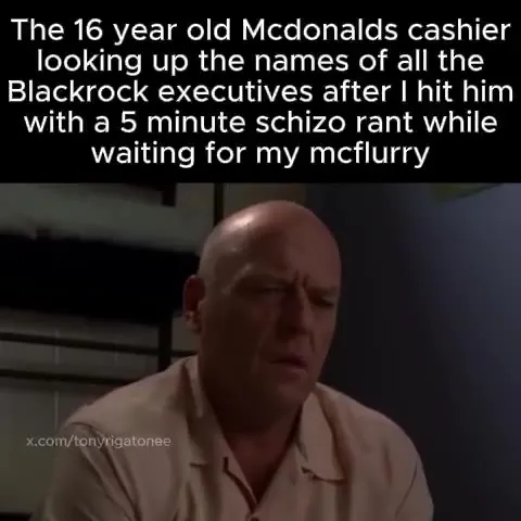 McDonald's Cashier Checks BlackRock Names
