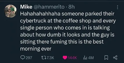 Cybertruck Owner Enjoys the Hate