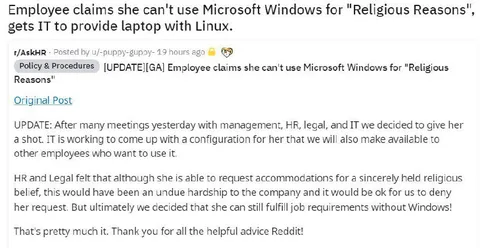Religious Reasons for Linux