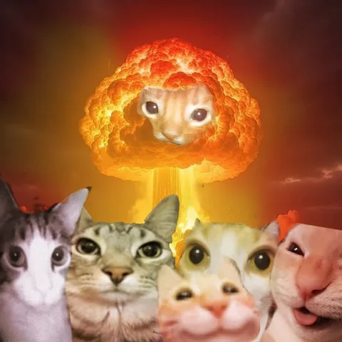 Коты на фоне ядерного взрыва