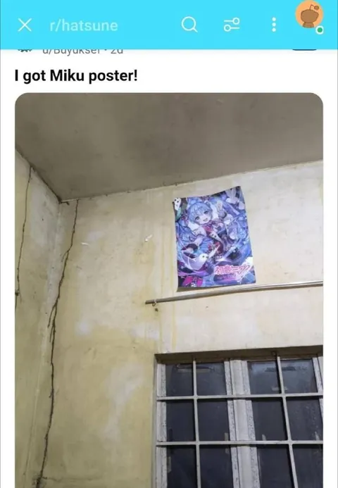 Miku Poster in a Crumbling Room