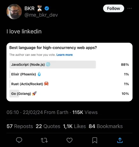 I love LinkedIn poll