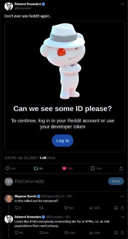 Reddit Asks for ID